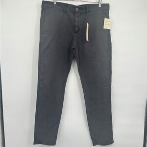 NWT Life After Denim Mens Low Rise Tapered Charcoal Gray Chino Pants Size 38